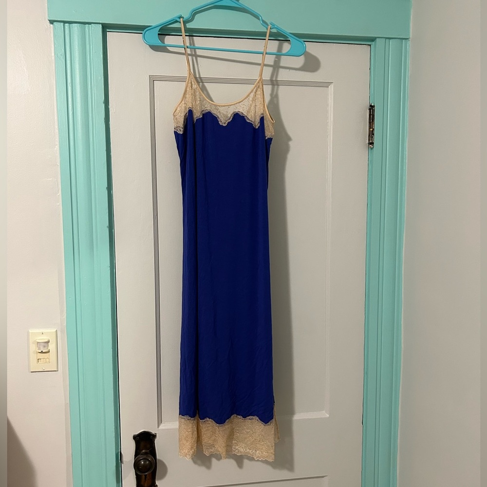 Pretty blue and antique lace nightgown